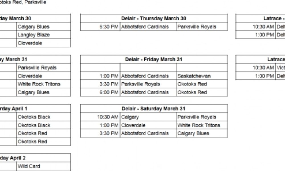 LANGLEY BLAZE SPRING CLASSIC SCHEDULE RELEASED TheDugout.ca